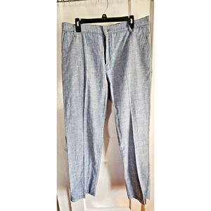 for all 7‎ mankind 100% cotton man sz 38x 32 blue flat front pants